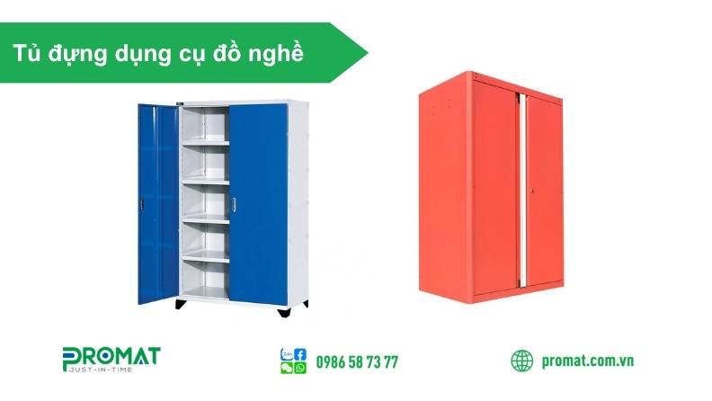 Tủ Dụng Cụ Đồ Nghề: Cấu Tạo, Ứng Dụng Và Cách Chọn 2 Tủ được thiết kế với hệ thống ngăn kéo và ray trượt tiện lợi