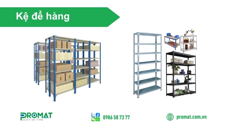 Kệ Để Hàng – Giải Pháp Tối Ưu Không Gian Lưu Trữ Kho Vận 4 Kệ sắt V lỗ đa năng phù hợp cho hàng tải nhẹ