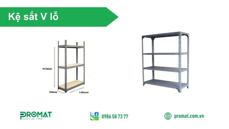 Kệ Sắt V Lỗ Hà Nội Chất Lượng, Đa Dạng Kích Thước 1 Kệ sắt V lỗ là giải pháp lưu trữ cho nhiều không gian
