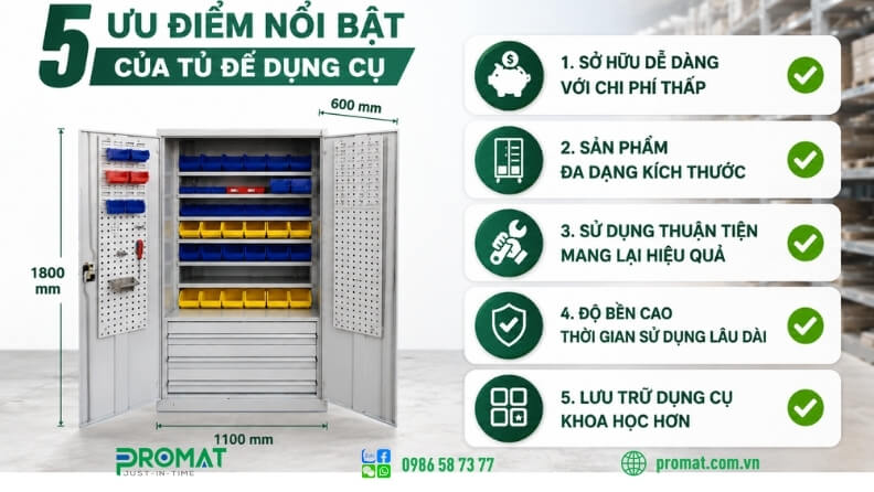 Ưu điểm của tủ đựng dụng cụ