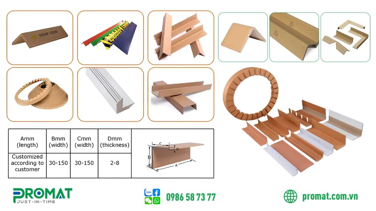 thanh V nẹp góc giấy