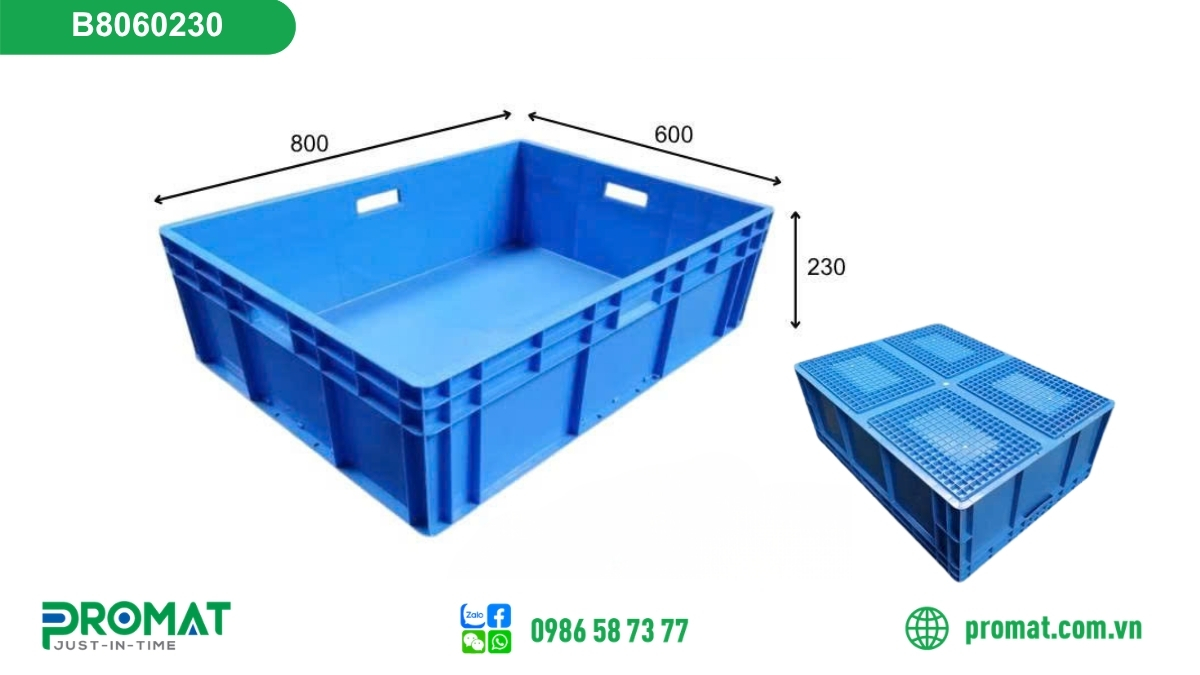 Sóng Nhựa Kín 800X600X230Mm 2 B8060230 2