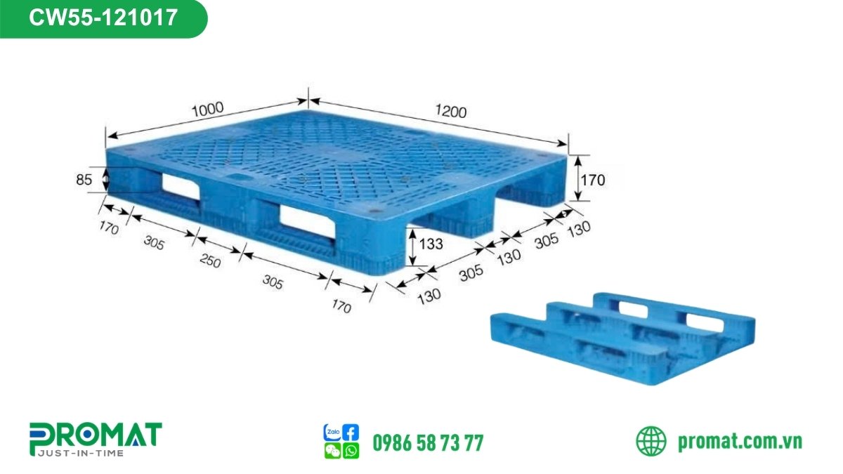 Pallet nhựa tải vừa CW55-121017