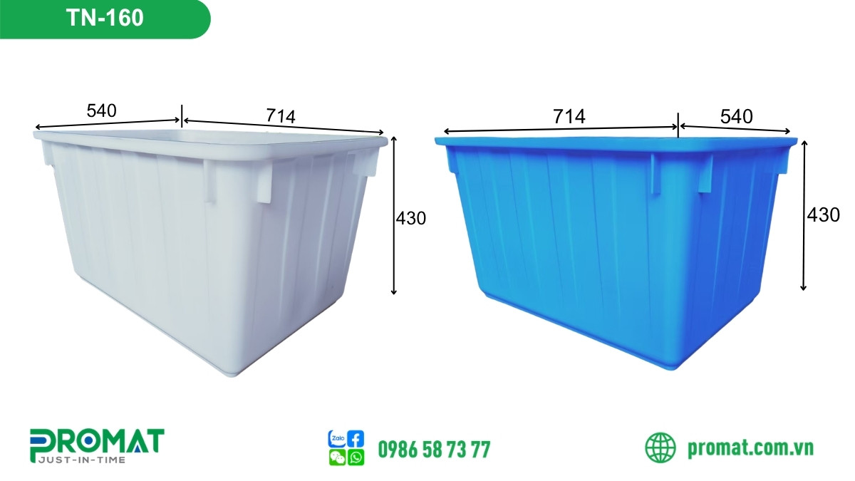 Thùng Nhựa 160 Lít Tn-160 740X540X430Mm 2 TN 160 2